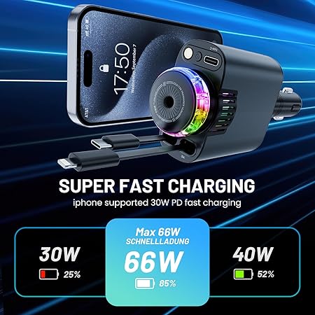 Starlight Retractable Car Charger with Aromatherapy - Image 4