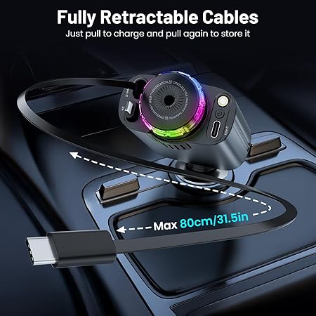 Starlight Retractable Car Charger with Aromatherapy - Image 5